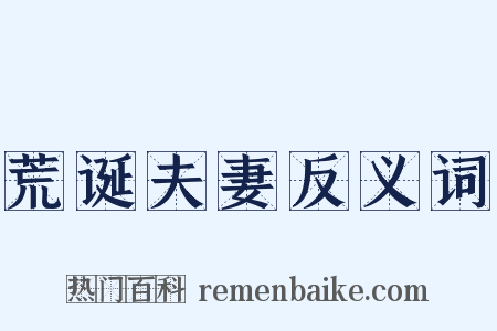 荒诞夫妻反义词是什么意思的图片